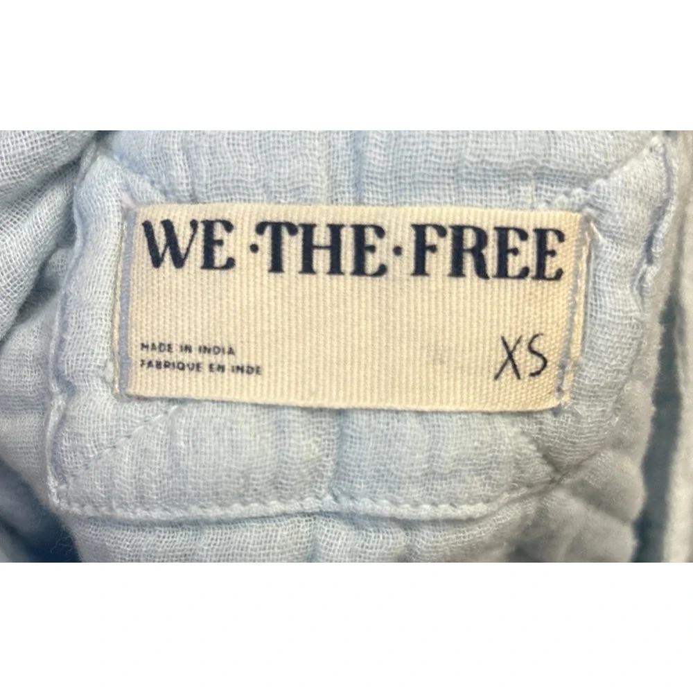 Free People We The Free Valley Double Cloth Shirt ICE BLUE Size XS $128